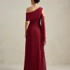 VESTIDO DE FESTA ABU DAHBI OMBRO FIVELA - VINHO