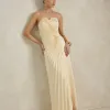 VESTIDO DE FESTA BARCELONA T.Q.C PLISSADO - AMARELO