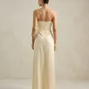 VESTIDO DE FESTA BARCELONA T.Q.C PLISSADO - AMARELO