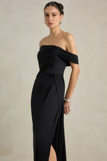 VESTIDO DE FESTA BEATRICE JERSEY UM OMBRO CAPA - PRETO
