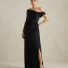VESTIDO DE FESTA BEATRICE JERSEY UM OMBRO CAPA - PRETO