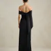 VESTIDO DE FESTA BEATRICE JERSEY UM OMBRO CAPA - PRETO