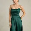 VESTIDO DE FESTA BRENDA T.Q.C LONGO FENDA - VERDE ESMERALDA