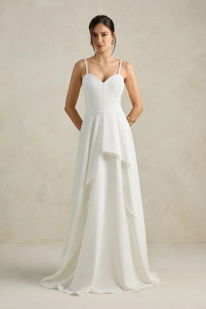VESTIDO CHICAGO LONGO GODÊ NOIVINHAS - OFF WHITE