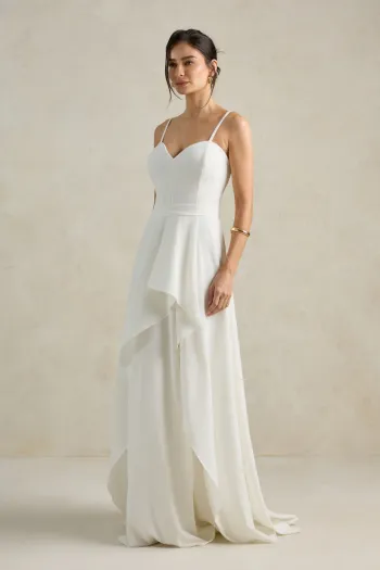 VESTIDO CHICAGO LONGO GODÊ NOIVINHAS - OFF WHITE