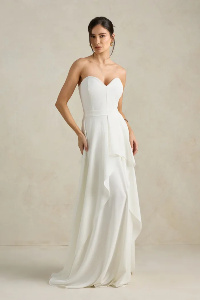 VESTIDO CHICAGO LONGO GODÊ NOIVINHAS - OFF WHITE