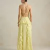 VESTIDO DÉBORA CUT OUT BABADOS - AMARELO