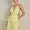 VESTIDO DÉBORA CUT OUT BABADOS - AMARELO