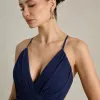 VESTIDO DÉBORA CUT OUT BABADOS - AZUL MARINHO