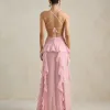 VESTIDO DÉBORA CUT OUT BABADOS - ROSA