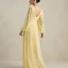 VESTIDO DE FESTA HELOISE RENDA MANGA LONGA - AMARELO