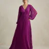 VESTIDO DE FESTA HELOISE RENDA MANGA LONGA - FÚCSIA