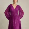 VESTIDO DE FESTA HELOISE RENDA MANGA LONGA - FÚCSIA