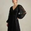 VESTIDO DE FESTA HELOISE RENDA MANGA LONGA - PRETO
