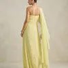 VESTIDO DE FESTA JULIE UM OMBRO CAPA - AMARELO