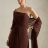 VESTIDO DE FESTA JULIE UM OMBRO CAPA - MARROM