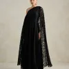 VESTIDO MARILYN RENDA UM OMBRO COM CAPA - PRETO