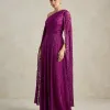 VESTIDO MARILYN RENDA UM OMBRO COM CAPA - FÚCSIA