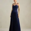 VESTIDO DE FESTA NICOLE DECOTE CORAÇÃO - AZUL MARINHO