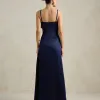 VESTIDO DE FESTA NICOLE DECOTE CORAÇÃO - AZUL MARINHO