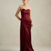 VESTIDO DE FESTA NICOLE DECOTE CORAÇÃO - VINHO