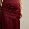 VESTIDO DE FESTA NICOLE DECOTE CORAÇÃO - VINHO