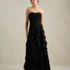 VESTIDO DE FESTA SIDNEY SAIA BABADO - PRETO