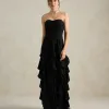 VESTIDO DE FESTA SIDNEY SAIA BABADO - PRETO