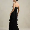 VESTIDO DE FESTA SIDNEY SAIA BABADO - PRETO