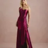 VESTIDO DE FESTA GLAM CREPE ACETINADO - FÚCSIA