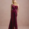 VESTIDO DE FESTA GLAM CREPE ACETINADO - FÚCSIA