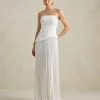 VESTIDO DE FESTA MAITÊ SAIA PLISSADA CHOKER - OFF WHITE