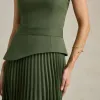 VESTIDO DE FESTA MAITÊ SAIA PLISSADA CHOKER - VERDE OLIVA
