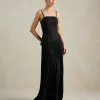 VESTIDO DE FESTA MAITÊ SAIA PLISSADA CHOKER - PRETO