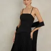 VESTIDO DE FESTA MAITÊ SAIA PLISSADA CHOKER - PRETO
