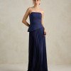VESTIDO DE FESTA MAITÊ SAIA PLISSADA CHOKER - AZUL MARINHO