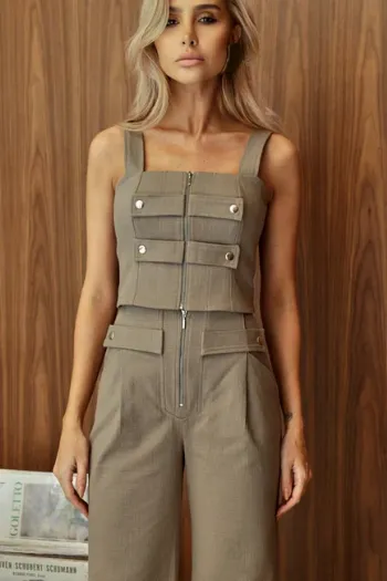 CONJUNTO NAPOLEÃO BLUSA E CALÇA - VERDE MUSGO