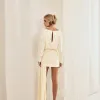 VESTIDO TAILÂNDIA CURTO COM CALDA - OFF WHITE