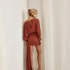 VESTIDO TAILÂNDIA CURTO COM CALDA - TERRACOTA