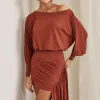 VESTIDO TAILÂNDIA CURTO COM CALDA - TERRACOTA
