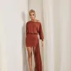 VESTIDO TAILÂNDIA CURTO COM CALDA - TERRACOTA
