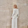 CONJUNTO SUÉCIA CALÇA ALADIM E BLUSA DREPEADA - OFF WHITE