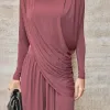 CONJUNTO SUÉCIA CALÇA ALADIM E BLUSA DREPEADA - ROSA SECO