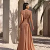 VESTIDO MÔNICA LONGO TEXTURIZADO - AMÊNDOA