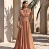 VESTIDO MÔNICA LONGO TEXTURIZADO - AMÊNDOA