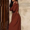 VESTIDO SORAYA MANGA LONGA - CHOCOLATE