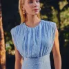VESTIDO MÔNICA LONGO TEXTURIZADO - AZUL SERENITY