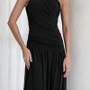 VESTIDO LONGO ASSIMÉTRICO BRUNA - PRETO