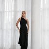 VESTIDO LONGO ASSIMÉTRICO BRUNA - PRETO