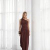 VESTIDO LONGO ASSIMÉTRICO BRUNA - MARROM
